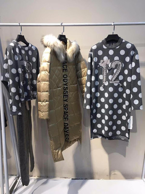 杭州新中洲女裝城品牌折扣店 黑品牌羽絨服與韋珂冬短袖高清細節全解析